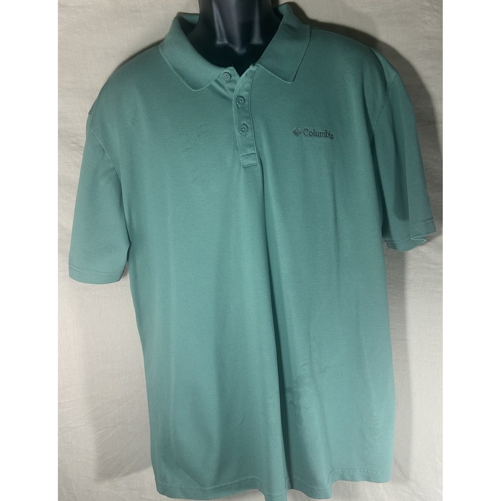Columbia Sportswear Polo Shirt Mens XL Green Active Fit Short Sleeve Logo